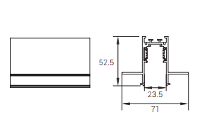 Alternative view of Force R Trimless Magnetic Track Rail